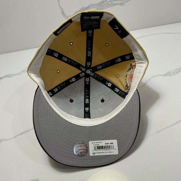 New Era San Diego Padres Stadium Patch Brown Gold 59FIFTY Fitted Hat Men’s 7 7/8 - Picture 2 of 6
